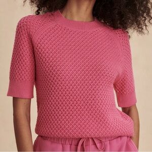 NWT Varley Lucy knit sweater size medium. Color: ibis rose